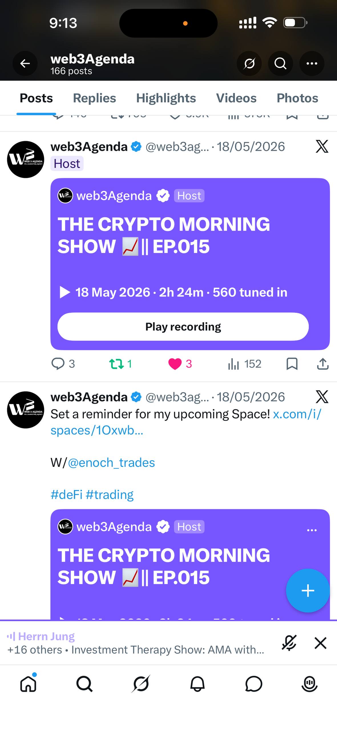On-air moment